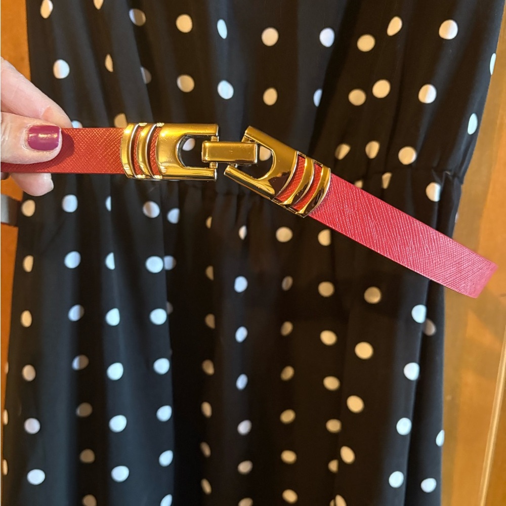 Blair Navy Blue Polka Dot Sleeveless Midi Dress - Picture 5 of 6